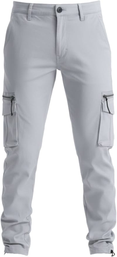OMBRE Broek - Regular Fit - Katoen - Rits Lichtgrijs S