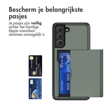 imoshion Hoesje met Pasjeshouder - Geschikt voor Samsung Galaxy S21 FE - Donkergroen