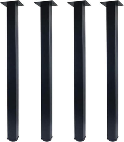 4 stuks Vierkante Verstelbare Metalen Bureau- en Tafelpoten Zwart 70 cm
