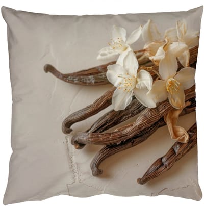 Sierkussens - Kussentjes Woonkamer - 50x50 cm - Vanille - Bloemen - Beige