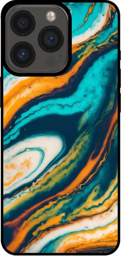 Smartphonica Telefoonhoesje voor iPhone 13 Pro marmer look - backcover marmer hoesje - Groen geschikt voor iPhone 13 Pro