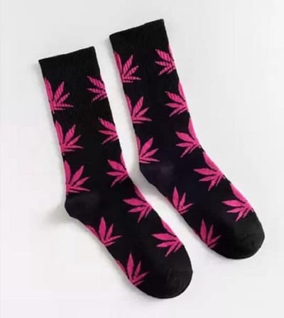 Scoby - Wiet sokken - Weed socks - Cadeau - Sokken - Roze - Unisex - One size - 36-46