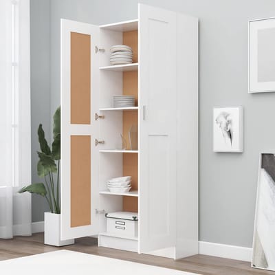 vidaXL - Boekenkast - 82,5x30,5x185,5 - cm - bewerkt - hout - wit