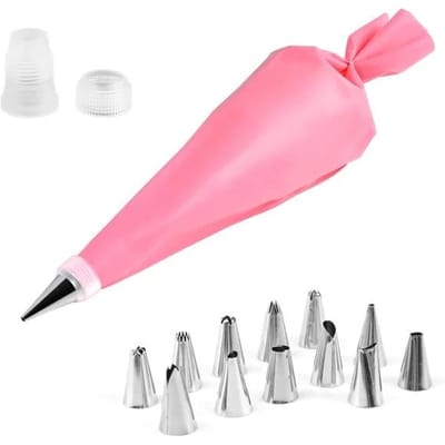 14/26 stuks paarse siliconen spuitzakken tips keuken doe-het-zelf taart glazuur spuiten roestvrijstalen spuitmond herbruikbare crème decoratie mond gereedschap 14pcs