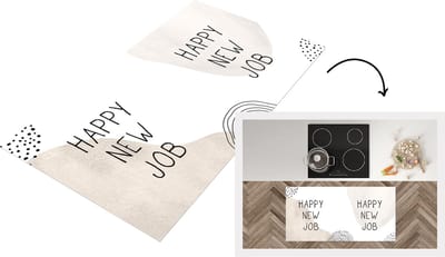 Keukenloper - Loper keuken - Quotes - Happy new job - Werk - Spreuken - 120x60 cm - Keukenloper vinyl