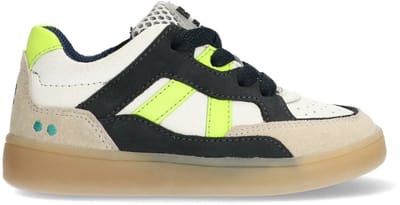 BunniesJR 225452-403 Jongens Lage Sneakers - Grijs/Wit/Zwart - Leer - Veters