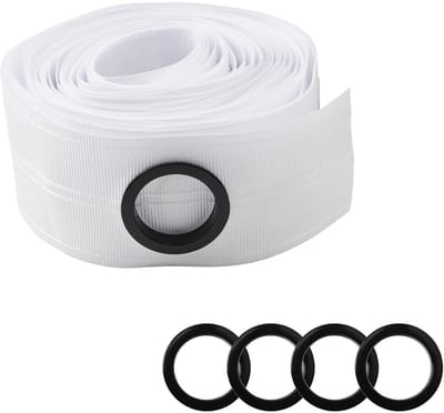 Dailygoods- Gordijntape 10 m - Verstelbare Gordijnband - Gordijnhaken - Plooiband - Oogje Ontwerp - Polypropyleen Materiaal
