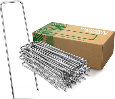 Stevige Grondankers 100 Stuks Voor Onkruidmat Tuinmat Schutting & Camping - 150 mm Lang 25 mm Breed Ø 3 mm