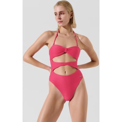 Karl Lagerfeld Karl Rib Rio Swimsuit Bright Rose Taglia: XS | Costumi Interi Outlet | Donna | Rosa