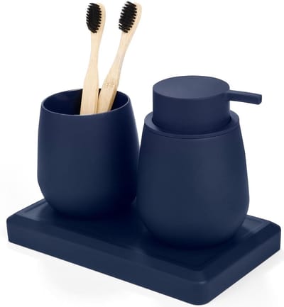 Badkamer Accessoiresset - 3-delige Set - Badkamer Organiseren - Modern Minimalistisch Design - N.v.t. - Blauw