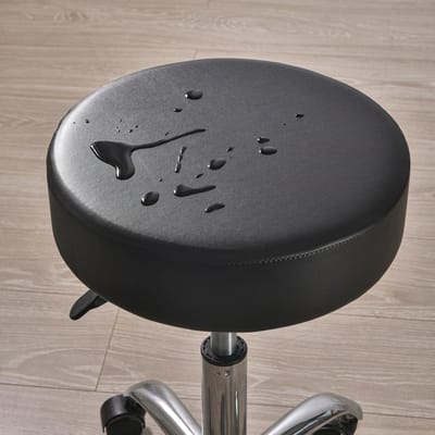 PU Leer Rond Stoelovertrek Waterdicht Stofdicht Stoelzittinghoes Barkrukhoes Huis Restaurant Stoelbeschermer Ideaal Voor Hotel Banket zwart