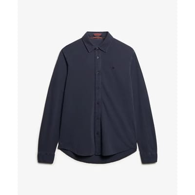 Superdry Overhemd Vintage Destroy Pique Sailing Donkerblauw (navy) - Maat XL - Heren - Overhemden Casual