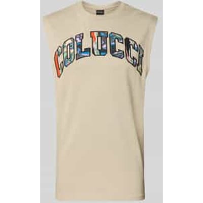regular fit tanktop met labelstitching