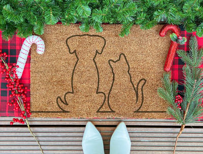 Cat Dog Pet | 60x40 cm | Nieuwe huis cadeau | Ingangsmat | Deurmat met stijl | Verhuizing cadeau | Praktisch & trendy | Perfect voor binnenkomst | Cadeau voor nieuwe woning