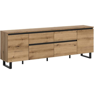 Tomasa Lowboard Evoke Oak NB Zwart - 36x188x65cm