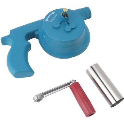 Handzwengel BBQ Ventilator Verhoog Vuurkracht Draagbare Barbecue Luchtblazer voor Buiten Kamperen Barbecueën blauw