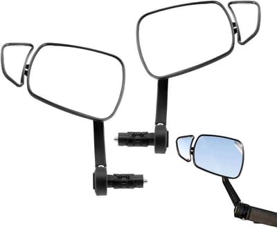Fietsspiegel - Stuurspiegel - Veilig Fietsen - Dubbele Lens - Universele Pasvorm - Zwart
