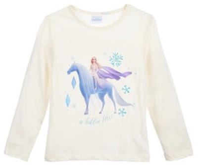 Disney Frozen Shirt - Lange Mouw - Elsa en de Nokk - Off White - Maat 92/98 (3 jaar)