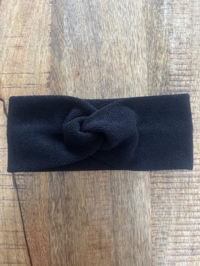 Winter Haarband Twist - Knitted Jersey - Zwart
