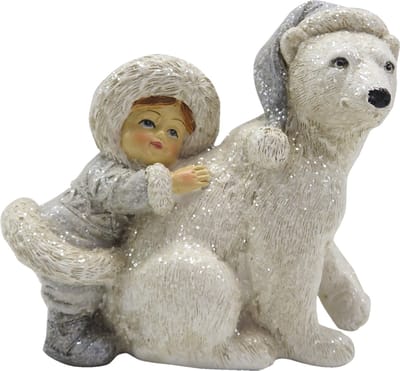 Clayre & Eef Beeld Kind 11 cm Wit Polyresin