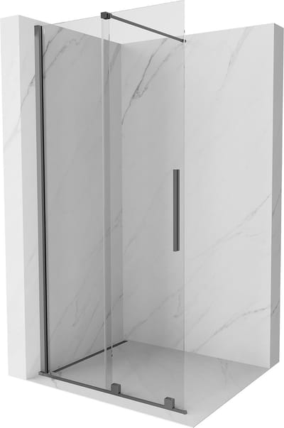 Mexen Velar douchewand schuifbaar Walk-in 70 x 200 , transparant 8 mm, gun metal - 871-070-000-03-95