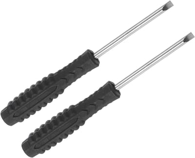 Kleine Platte Schroevendraaierset van 3mm en 98mm Lengte, Carbon Staal met Antislip Handvat - Ideaal voor Brillen, Horloges en Laptops, 2 Stuks