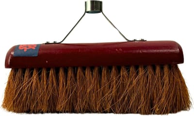 Synx Tools Bezem met steelhouder cocos/Kokos 30cm - Zaalveger - Kokos bezem Rode kap - Kamerveger -Kokos haren - Bezem binnen - Veger - Zonder Steel