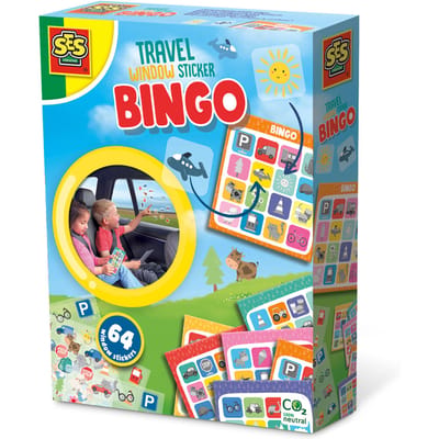 SES - Reisspel - Raamsticker bingo - herbruikbaar - verschillende bingo kaarten - fijne afleiding tijdens een reis - reisspelletje voor kinderen