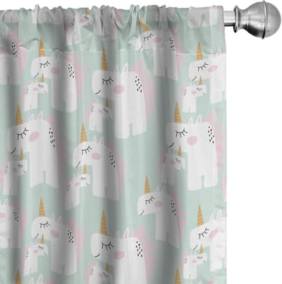 ABAKUHAUS Eenhoorn gordijnen – microvezel – 2x75x175 – veelkleurig