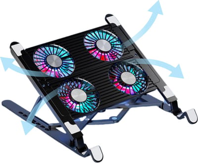 Bovista Laptop Cooler - 13 tot 17 Inch - Laptop Koeler - Cooling Pad - Laptop Cooling Pad - Laptop Ventilator - Laptop Standaard Verstelbaar - Laptopverhoger - Ergonomisch