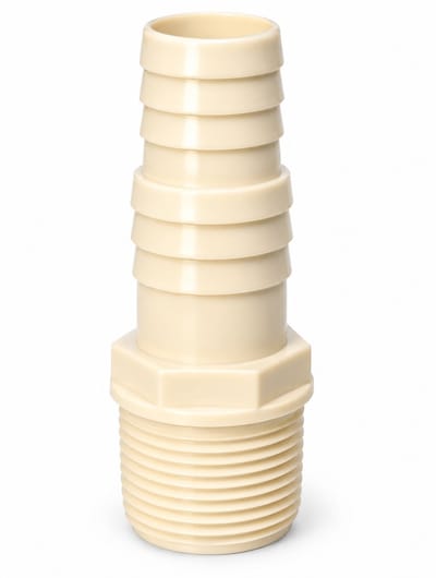COIL Slangaansluiting 32/38 mm met buitendraad - schroefbare slangadapter - slanghuls - hose connector - romig