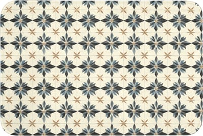 Badmat 90x60 cm - Antislip - Sierlijk - Ornament - Blauw - Badmatten voor badkamer - Badkamermat - Douchemat - Badkamer mat