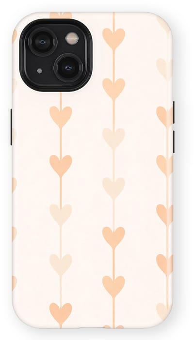 Tough Hoesje met Hartjes geschikt voor iPhone 14 | Little Love Tough Case Geschikt voor Mag | Hartjes Print Backcover geschikt voor iPhone 14 Vertical Hearts