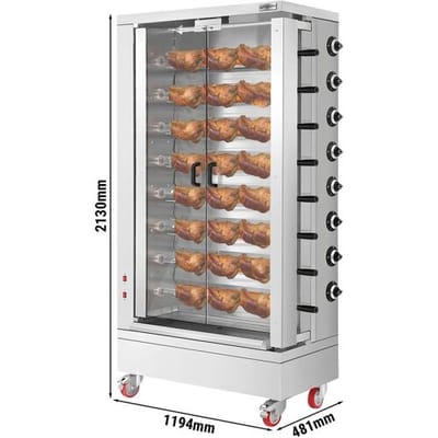 GGM Gastro Gas Hähnchengrill - 51,73 kW - mit 8 Spießen für bis zu 48 Hähnchen