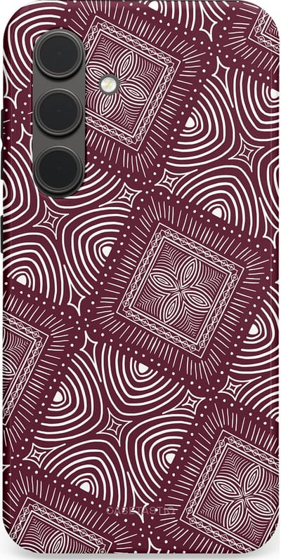 Casetastic Hoesje Geschikt voor Samsung S24 - Stijlvolle Beschermende Duo-layer Case - Bohemien Rood Design