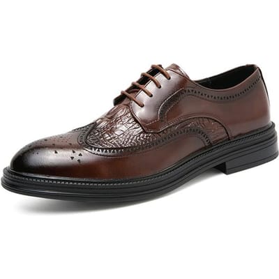 Herfst Heren Schoenen Mode Leer Veterschoenen Heren Casual Schoenen Britse Stijl Zakelijk Kantoor Schoenen Formele Schoenen Man 41 bruin