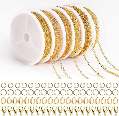 14 Meter Gouden Rol Kabelketting voor Sieraden Maken - Inclusief Sluitingen