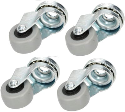 Set van 4 Zwenkwielen Ø 30mm voor Alle Vloeren, Robuuste Rubberen Transportwielen