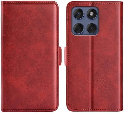 MobyDefend Hoesje - Geschikt voor Motorola Edge 60 / Motorola Edge 60 Fusion - Luxe Wallet Book Case (Sluiting Zijkant) - Rood