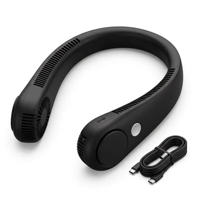 Lomera Nekventilator USB Oplaadbaar - Draagbare Nek Ventilator - Halsventilator - Gezichtsventilator - Mini Ventilator - USB-C - Handsfree - Verkoeling - Draagbaar - Portable - Zomer - Festival - Sport - Outdoor - Reizen