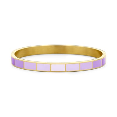 CO88 Collection 8CB-91194 Stalen Armband met Emaille - Paars tinten - 6 mm - 58x49mm - Staal - Goudkleurig