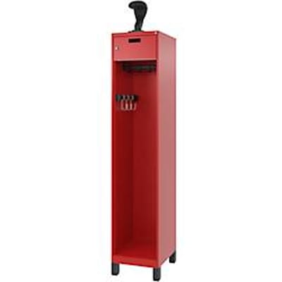 C+P Brandweerkast Evolo, model PRAKTUS, 1 vak, H 1850 x B 400 x D 500 mm, poten, vuurrood