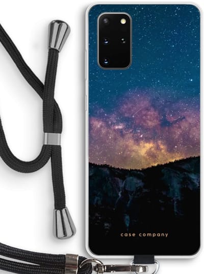 Case Company® - Hoesje met koord geschikt voor Samsung Galaxy S20 Plus hoesje met Koord - Travel to space - Telefoonhoesje met Zwart Koord - Bescherming aan alle Kanten en Over de Schermrand