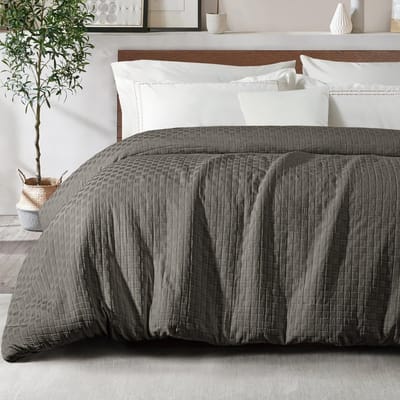 Unyqoos® Heerlijk Comfortabel en Ademend Dekbed voor alle Seizoenen in Stijlvol Donkergrijs, 155 x 220 cm