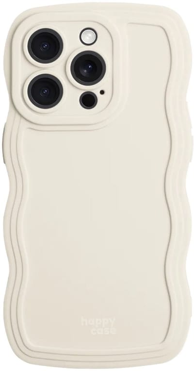 HappyCase Wavy | Hoesje Geschikt voor Apple iPhone 16 Pro | TPU Back Cover | Beige