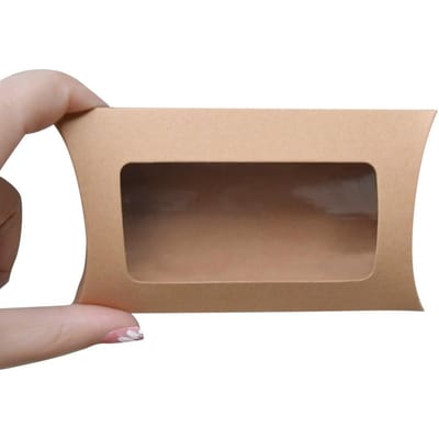 Lot de 30 boîtes cadeaux à fenêtre, emballage cadeau pour bonbons, boîte cadeau blanche pour mariage, petit emballage cadeau, boîtes en papier kraft, fournitures pour petites entreprises 30pcs marron