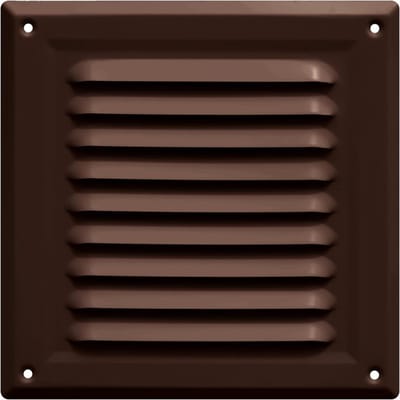 Ventilatierooster - Muurrooster - Luchtstroom Reguleren - Insectenwerend Gaas - 17 x 17cm - Bruin Glanzend