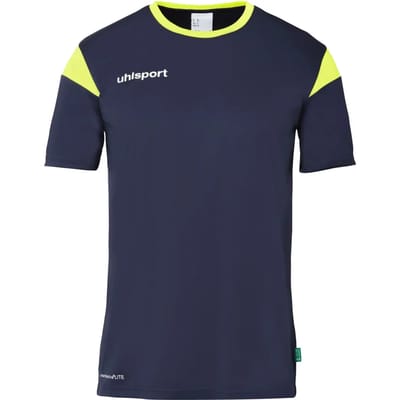 Uhlsport Squad 27 Shirt Korte Mouw Kinderen - Marine / Fluogeel | Maat: 152