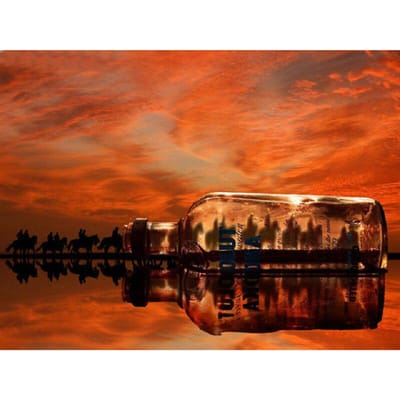 Peinture diamant paysage coucher de soleil, broderie bricolage, point de croix 20X30CM orange