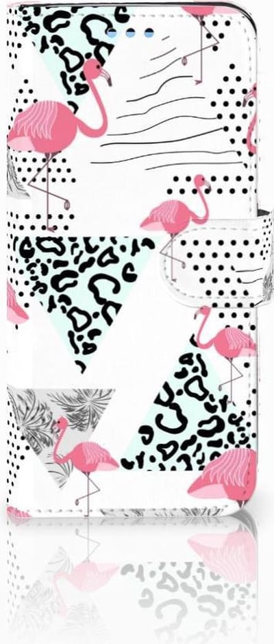 Samsung Galaxy S9 Telefoonhoesje met Pasjes Flamingo Triangle